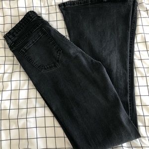 Black bell-bottom jeans